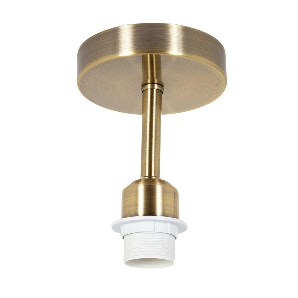 Rackhams Light Brushed Antique Brass Ceiling Fitting For Industrial Style Bulbs