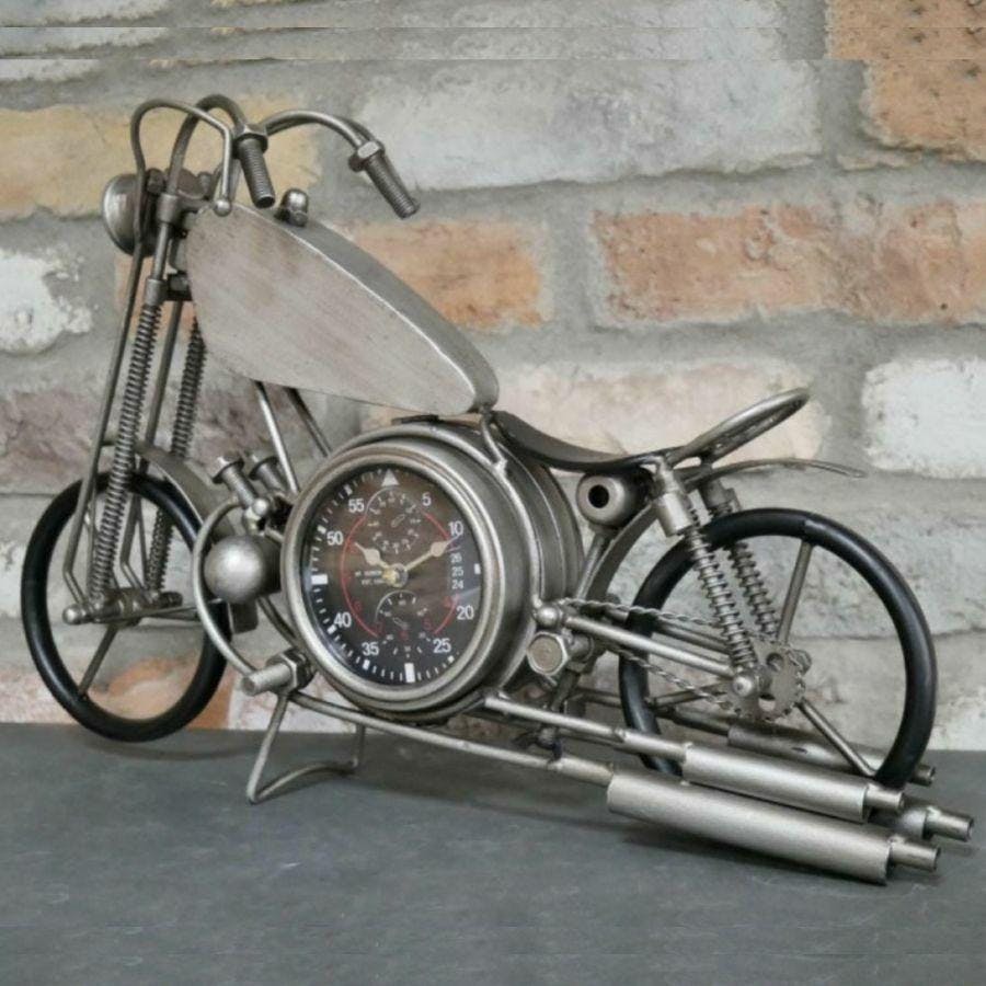 Rackhams Large Clock Motobike Design