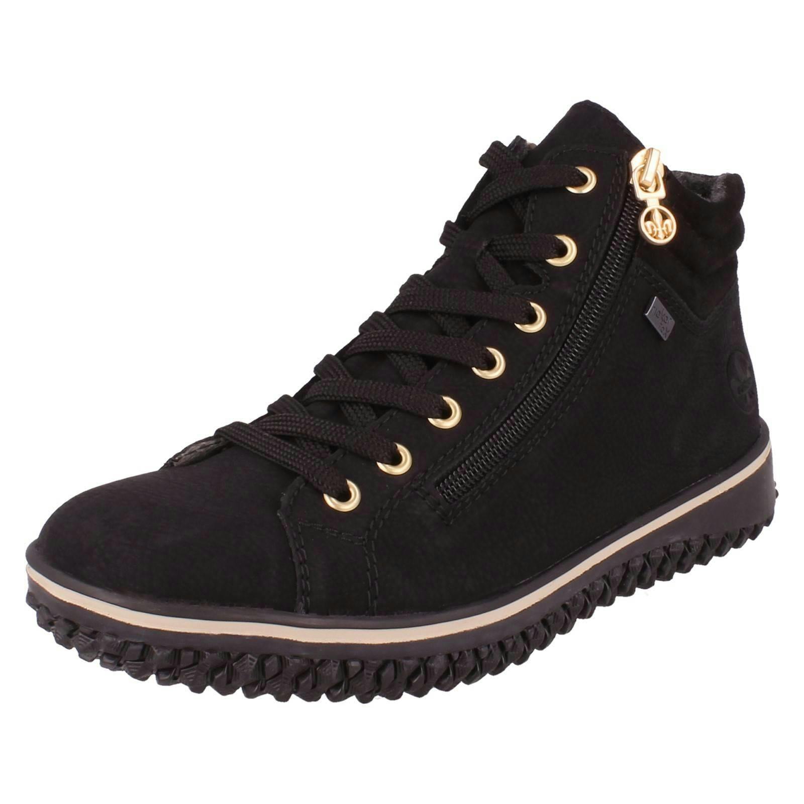 Rieker Women's Black -Tex Double Zip Ankle Boots Z4263 - Uk 8