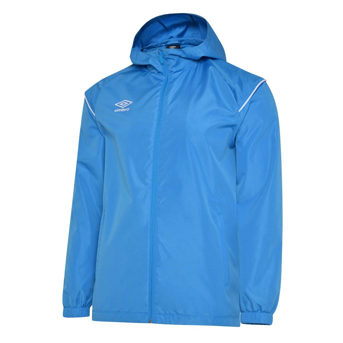 Umbro Blue/White Kids Hooded Waterproof Jacket - Ibiza /Brilliant - 7-8 Years - Ibiza /Brilliant - 100% Polyester