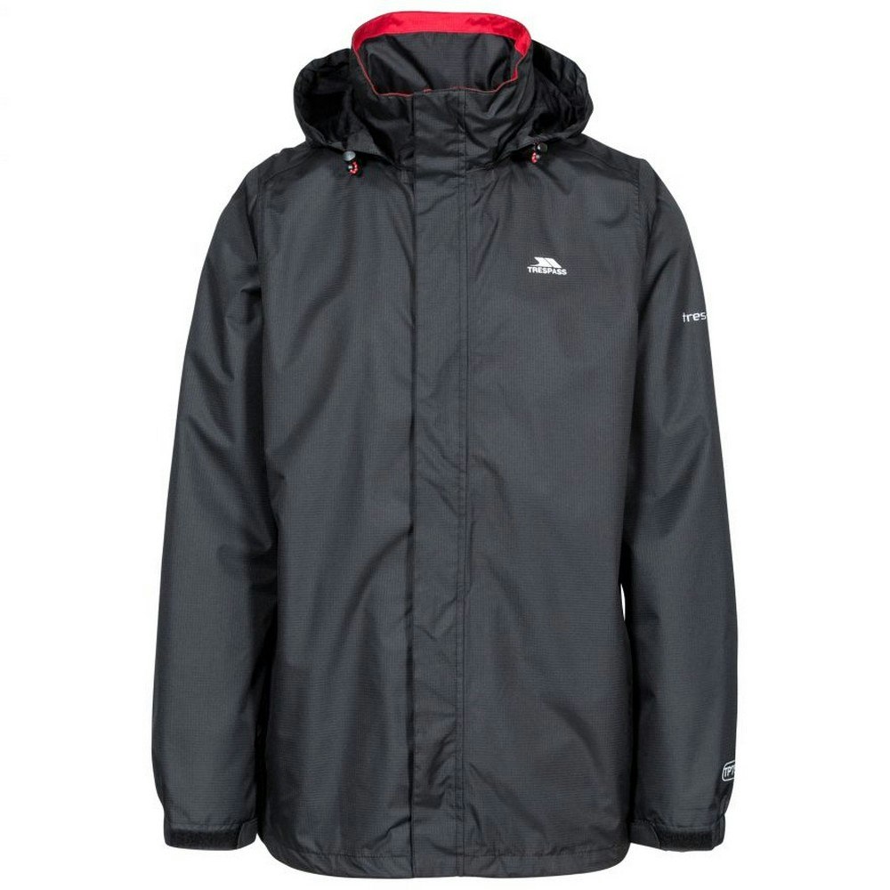 Trespass Men's Black Fraser Ii Waterproof Jacket - Xxs