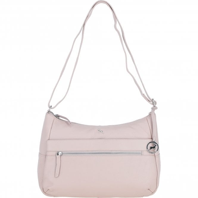 Ashwood Women's Silver Real Leather Shoulder Bag With Zip & Magnetic Pocket: Meath - Blush - Leather