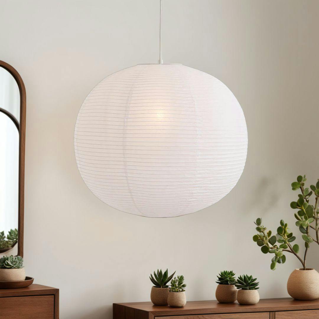 Rackhams White Rufus 80Cm Paper Ball Shade