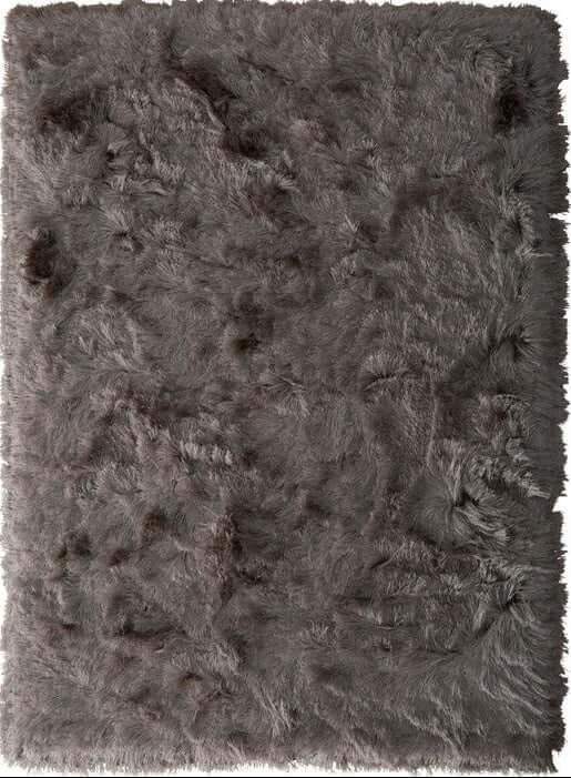 Rackhams Beige Glamour Shaggy Rug Plain Design - 120X170 Cm