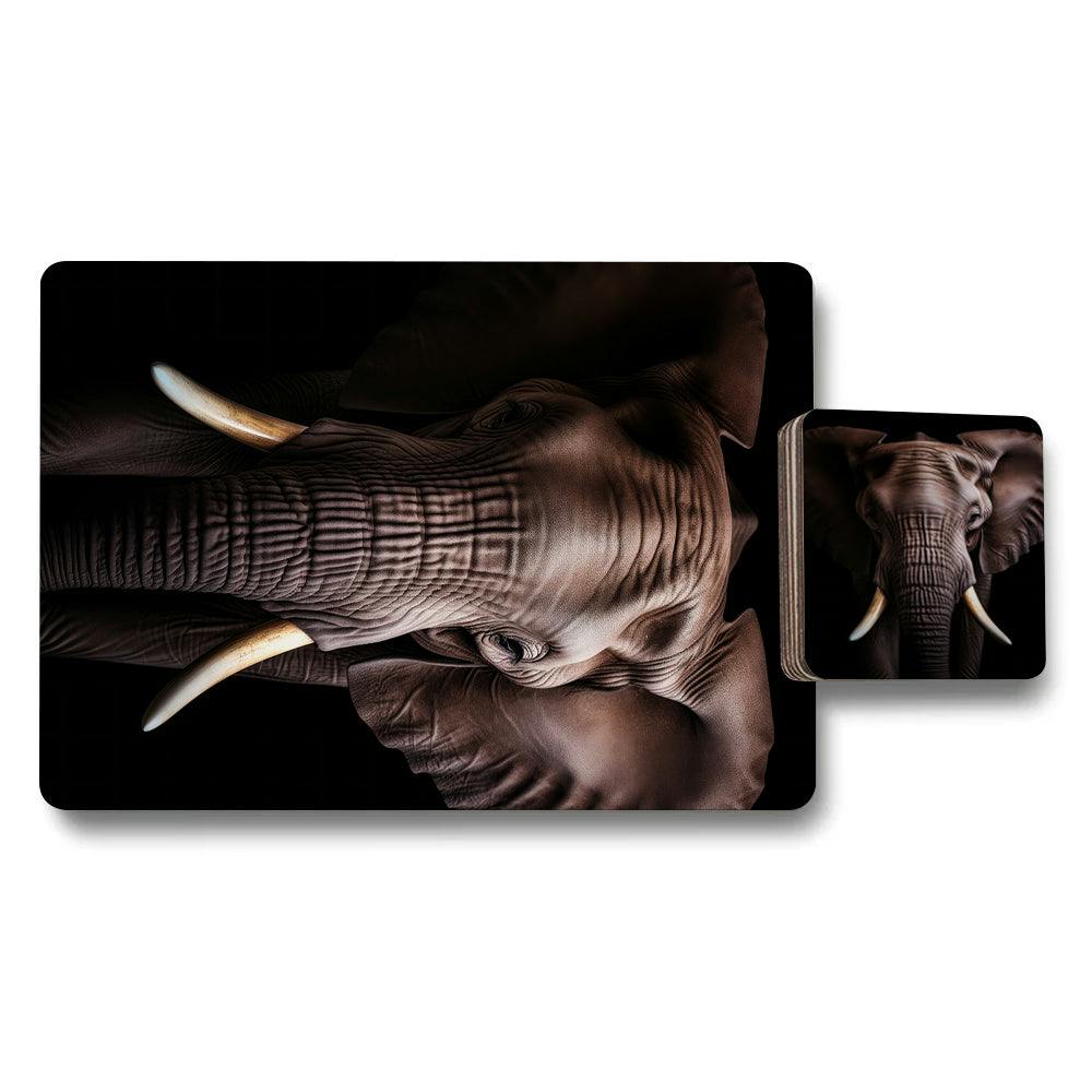 Benjamin Tate Design Elephant Themed Placemats And Coasters Set 12 Pieces