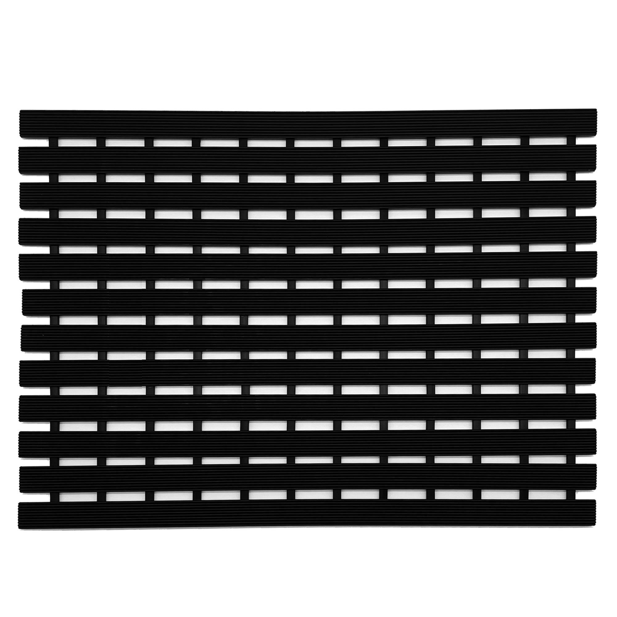 Rackhams Black Non-Slip Pvc Duckboard Shower Mat - 61Cm X 43Cm
