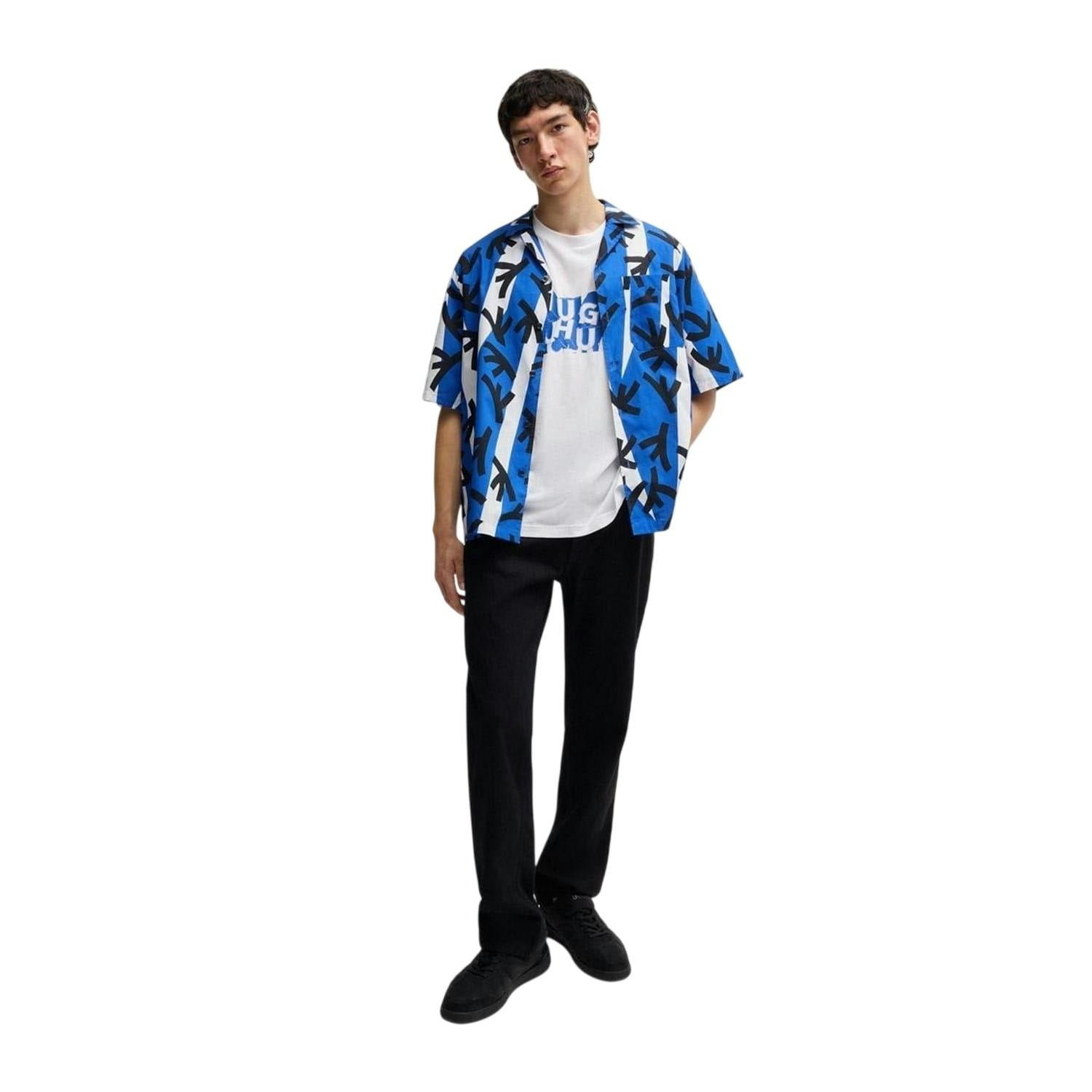 Hugo Men's White Repeat Logo Regular T-Shirt - M - 100% Mixed
