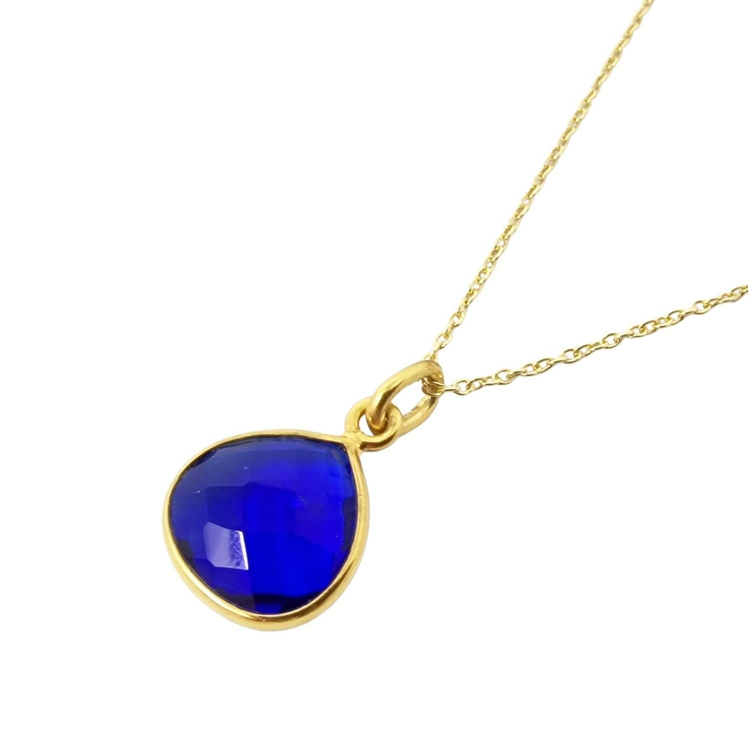 Harfi Gold Sapphire September Birthstone Plated Necklace