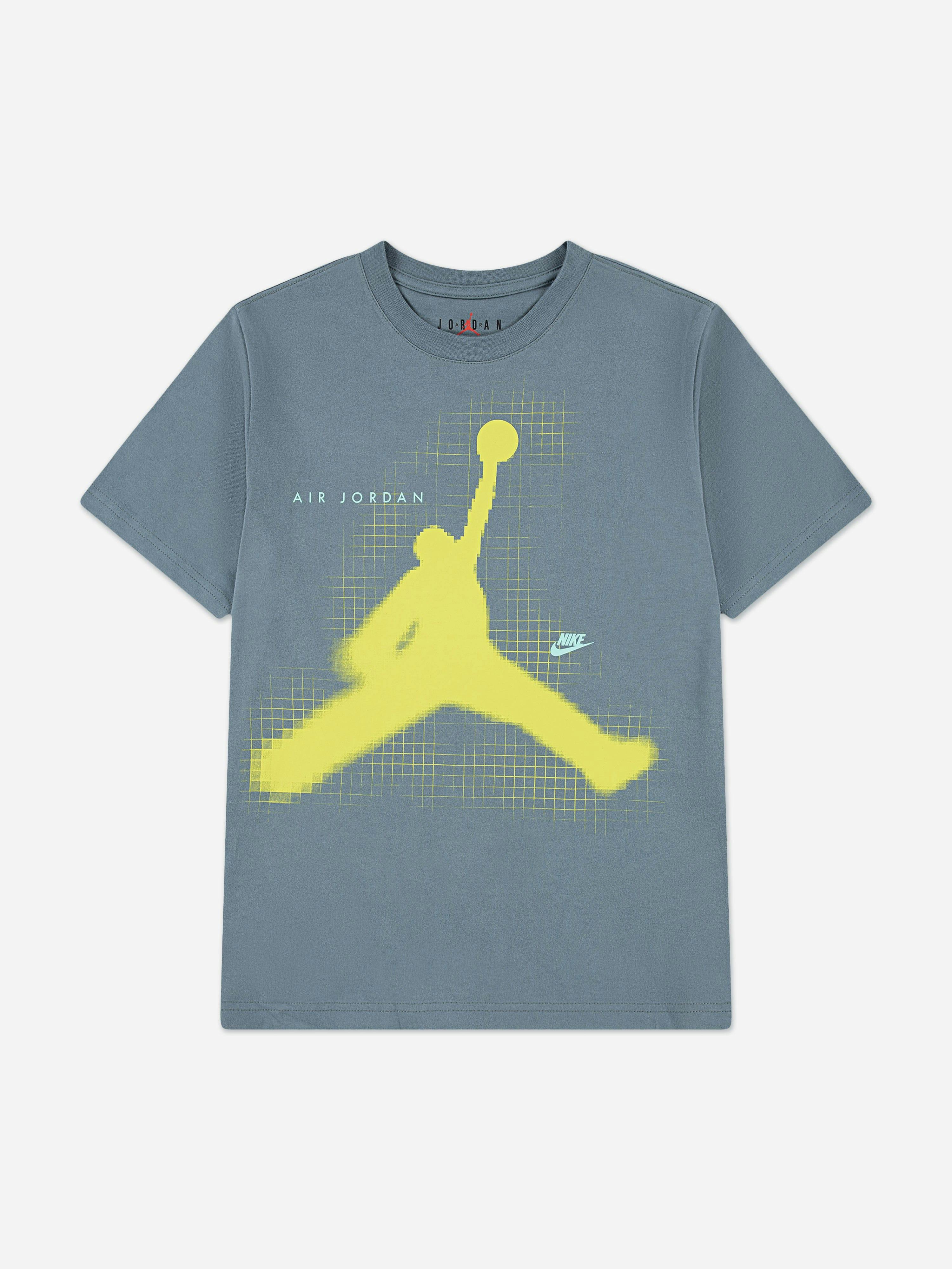 Jordan Boys Grey Jumpman Grid Blur T-Shirt In - 6 - 7 Years