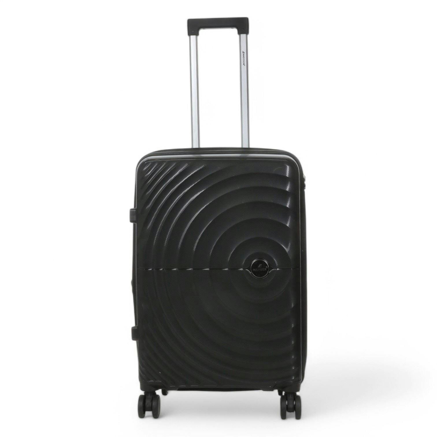 Snowball Black Expandable Hard Shell 8 Wheels Luggage Travel Cabin Suitcase Set - Medium
