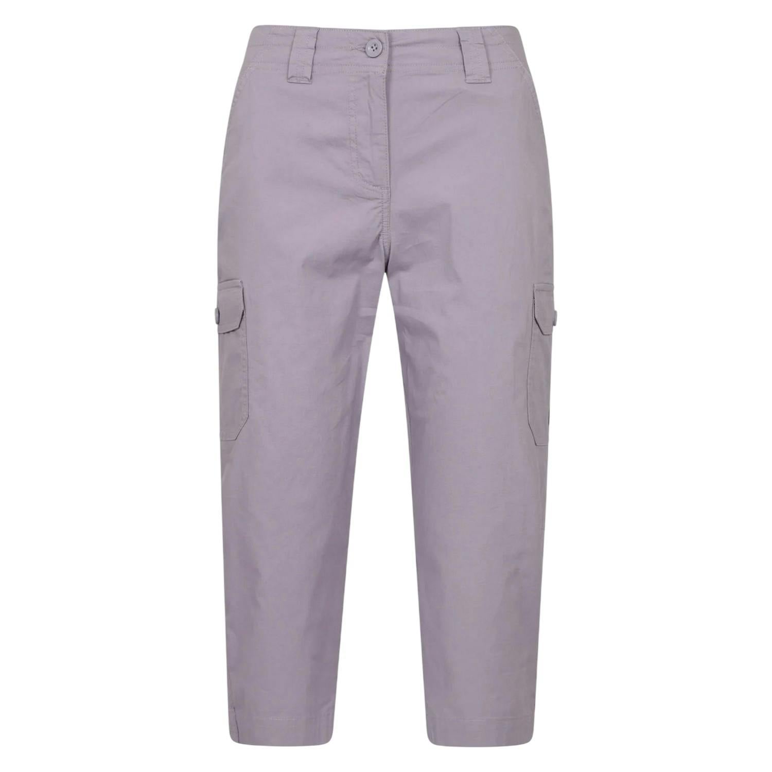 Mountain Warehouse Women's Grey Coastal Stretch Capri Cargo Trousers - 12 Uk - 100% Mixed