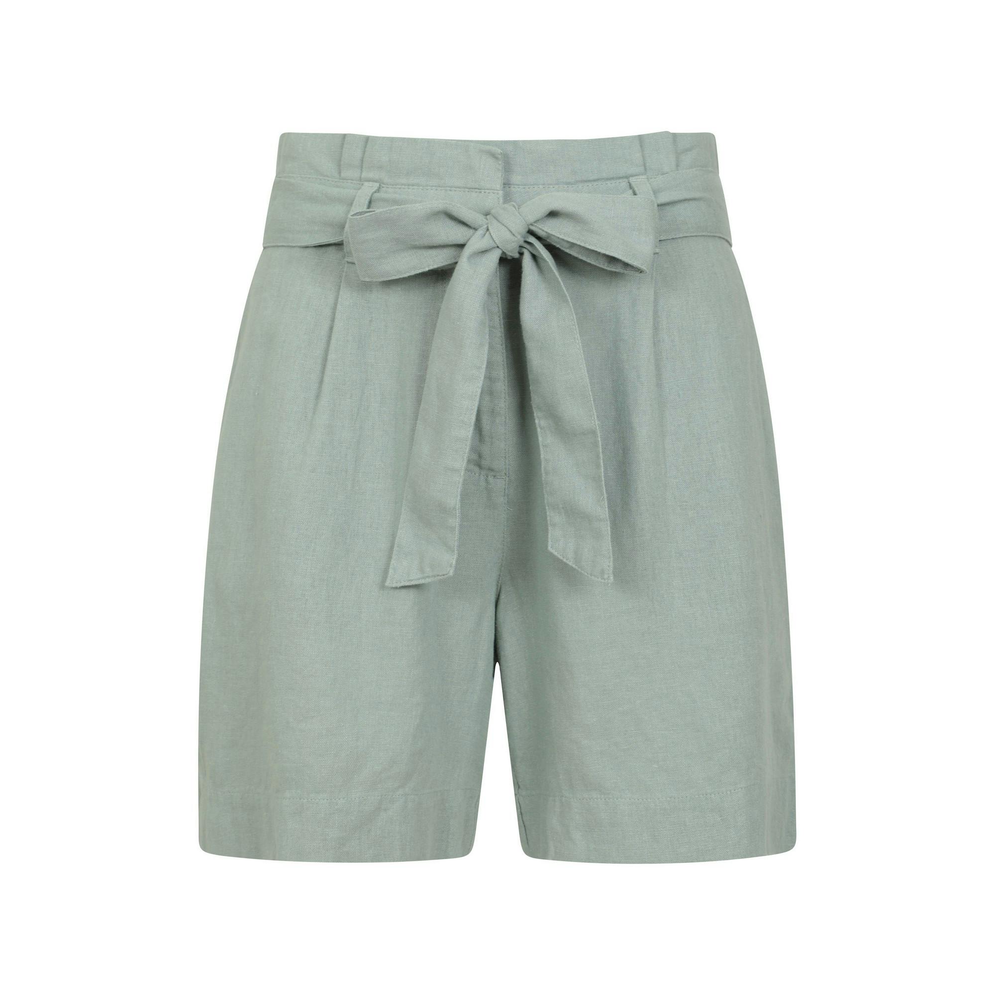 Mountain Warehouse Women's Green Oatley Linen Blend Shorts - Khaki - 8 Uk R - Khaki - 55% Linen/45% Viscose