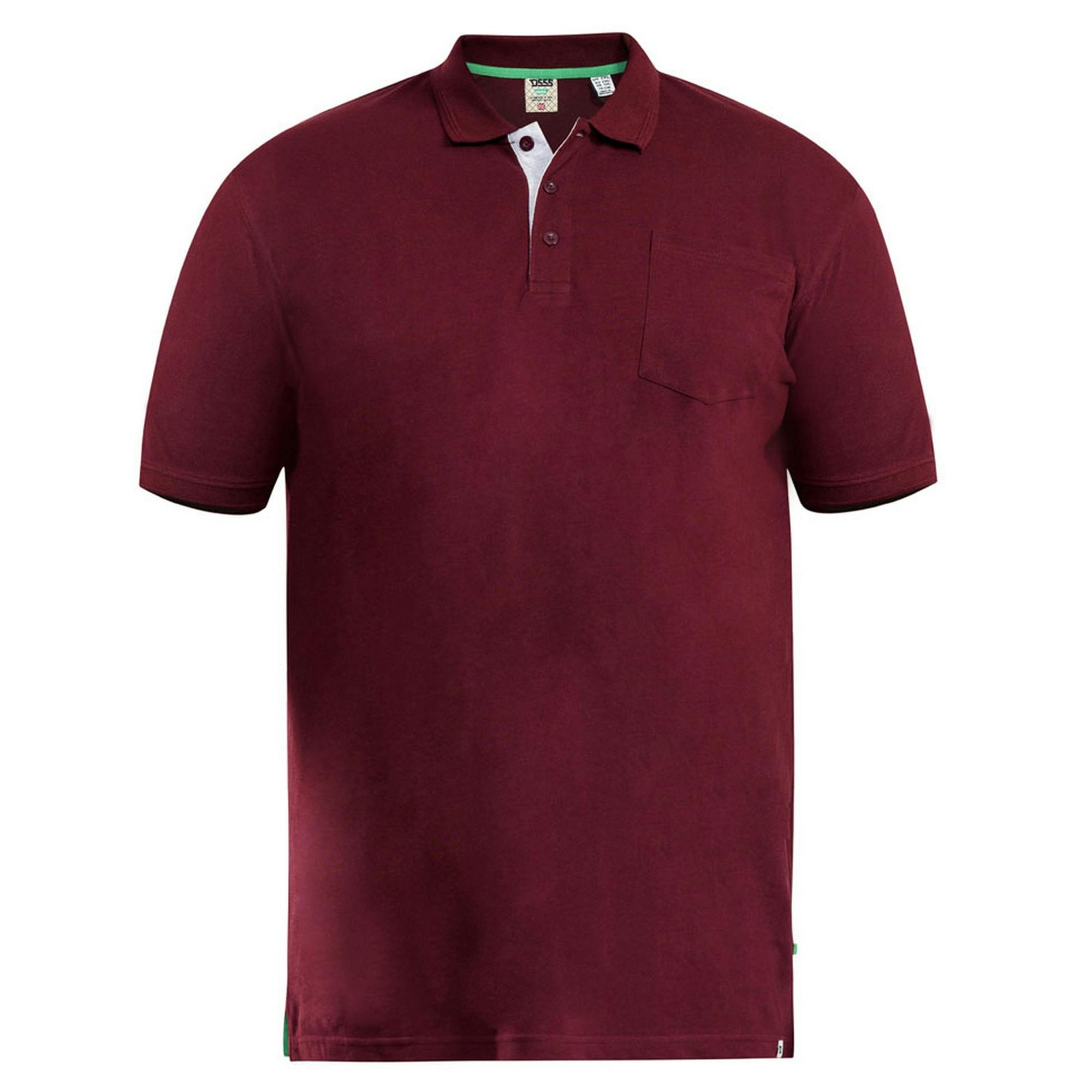 Duke Men's D555 Grant Pique Kingsize Polo Shirt - Maroon - Maroon - 5XL - 100% Cotton