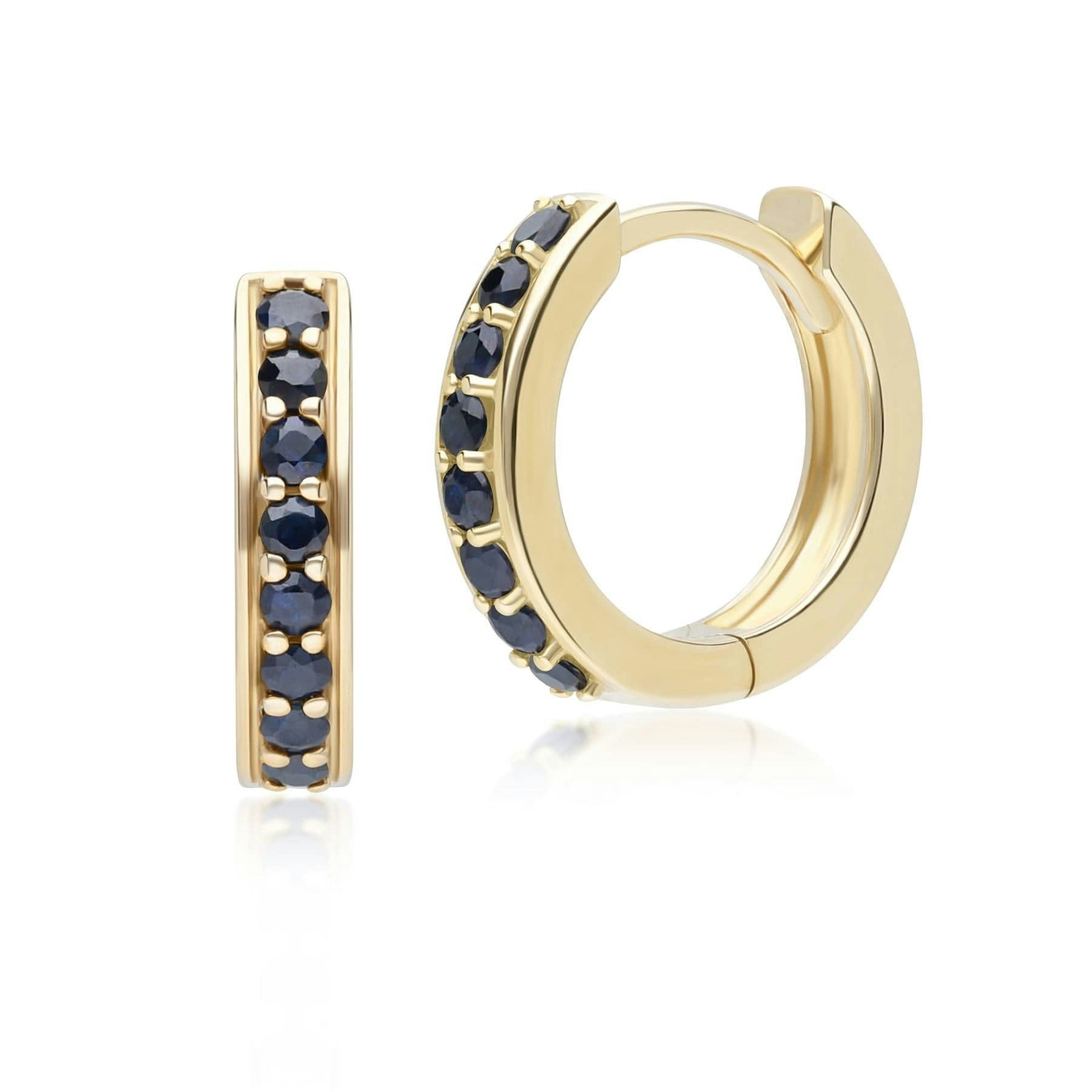 Gemondo Yellow/Gold Classic Sapphire Huggie Hoop Earrings In 9Ct