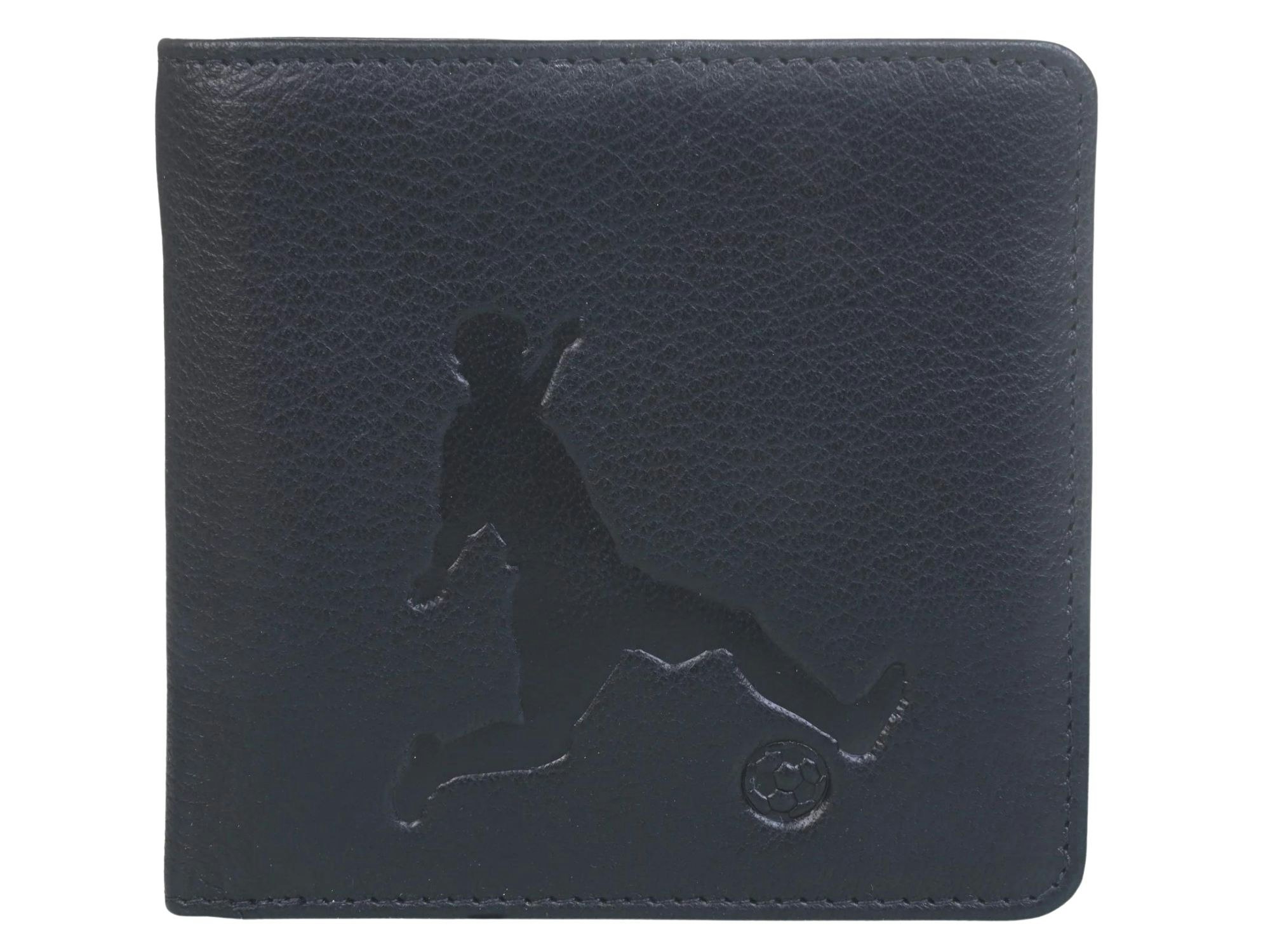 Mala Leather Men's Rfid Genuine Leather Slim Wallet – Football Embossed Design - Football