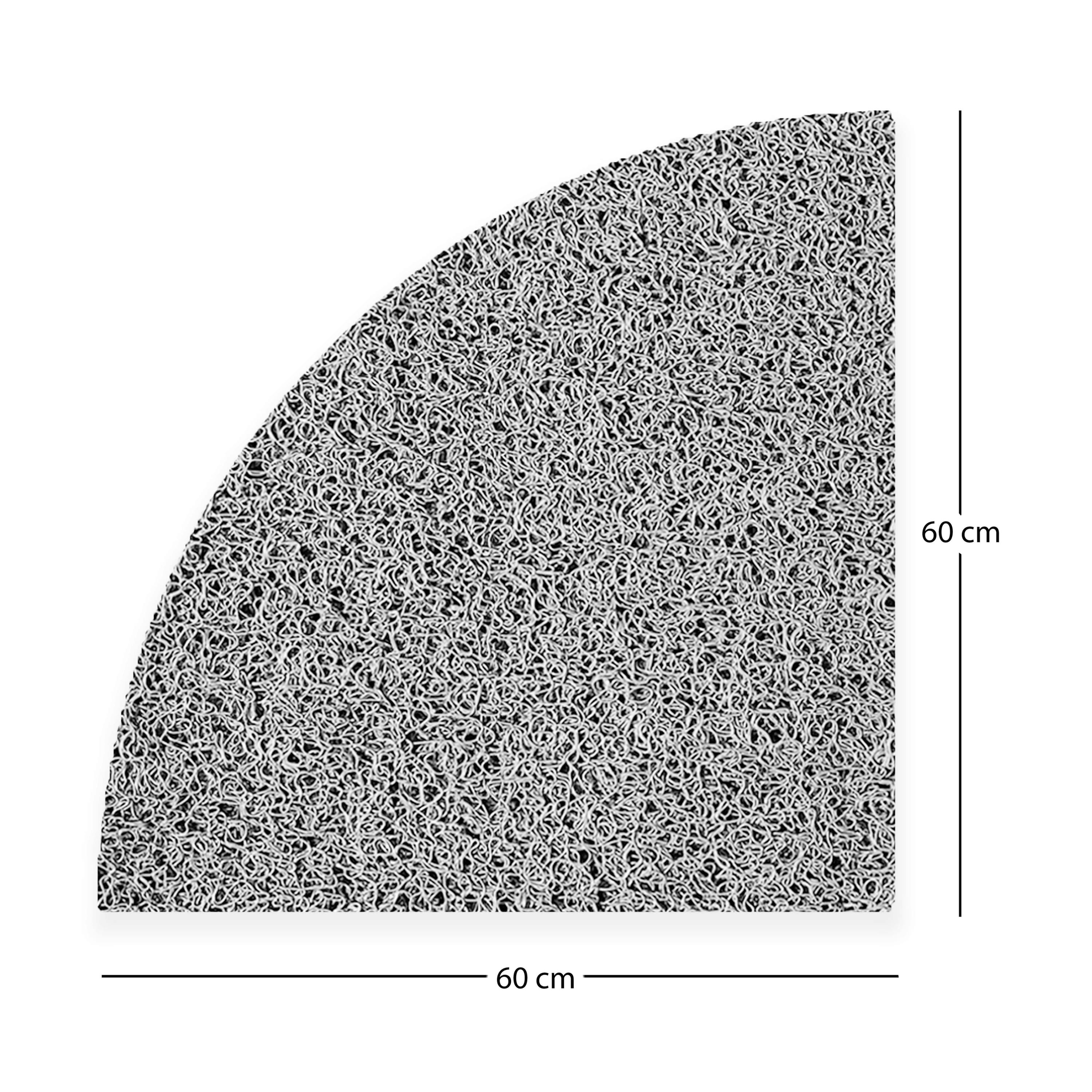 Rackhams Grey Spaghetti Anti Slip Shower/Bath Mat - Quadrant 60X60cm