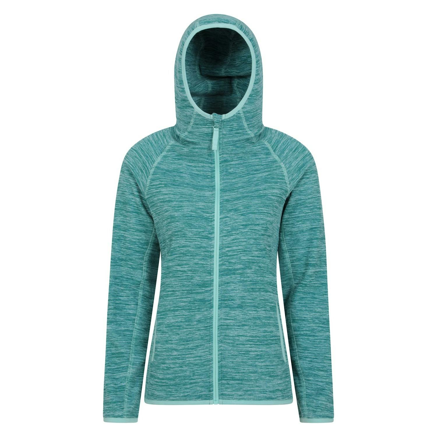 Mountain Warehouse Women's Lleyn Ii Melange Full Zip Hoodie - Teal - Teal - 14 Uk - 100% Microfleece