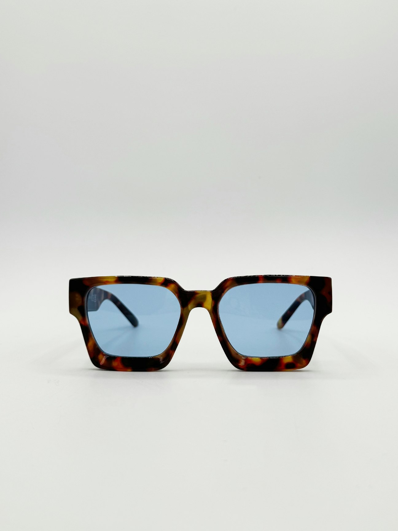 Svnx Blue Chunky Oversize Square Sunglasses In Tortoiseshell With Lenses - One Size