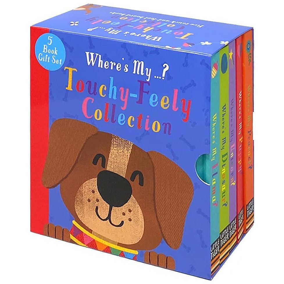Little Tiger Toddlers Touch And Feel 5 Books Collection Set (Dinosaurs, Llama, Unicorn, Puppy & Peacock)