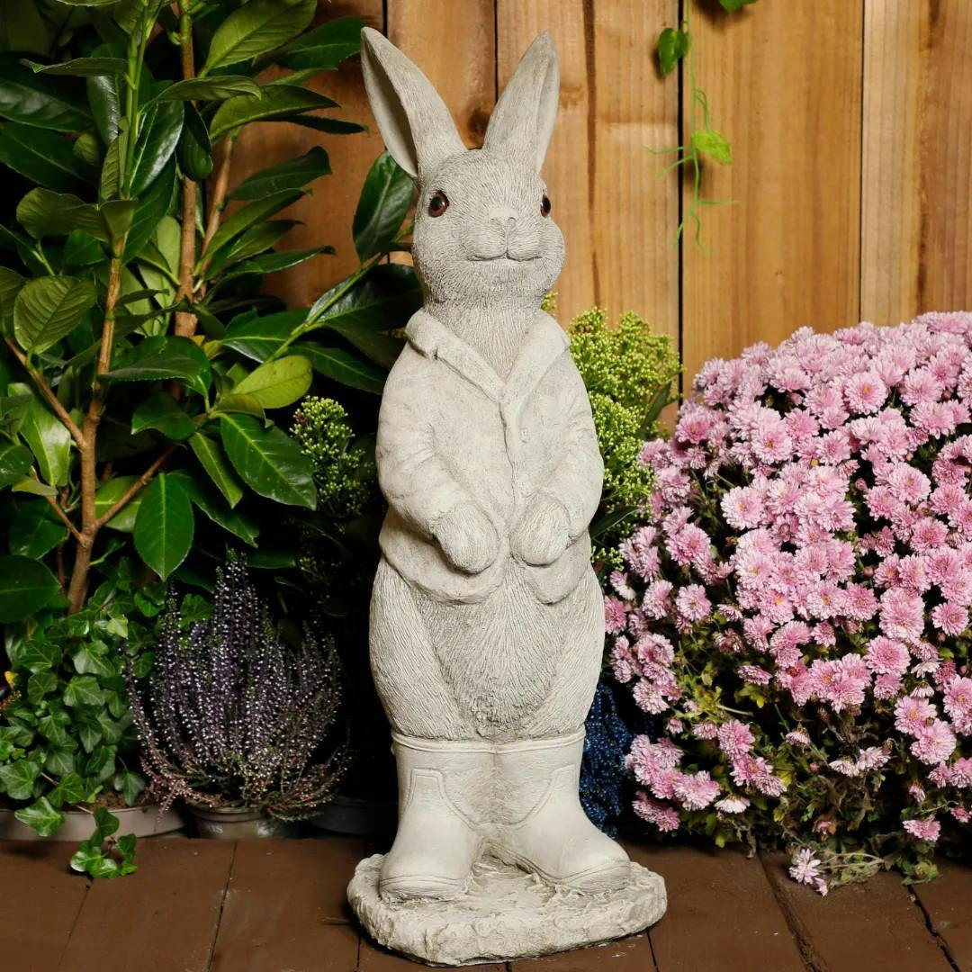 Rackhams Cute Stone Cast Peter Rabbit Large Garden Sculpture