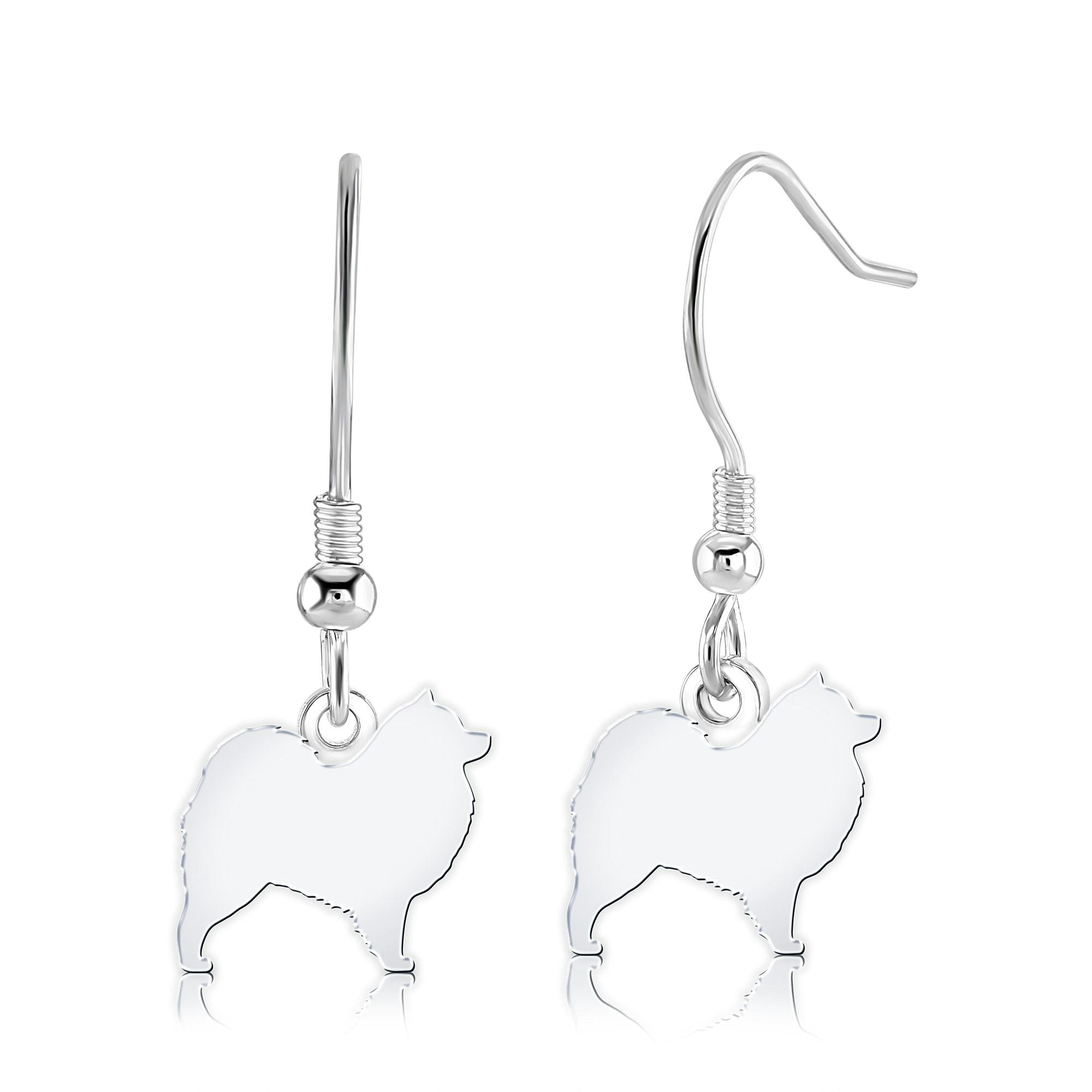 Mylee London Silver Samoyed Silhouette Earrings - No - Hook