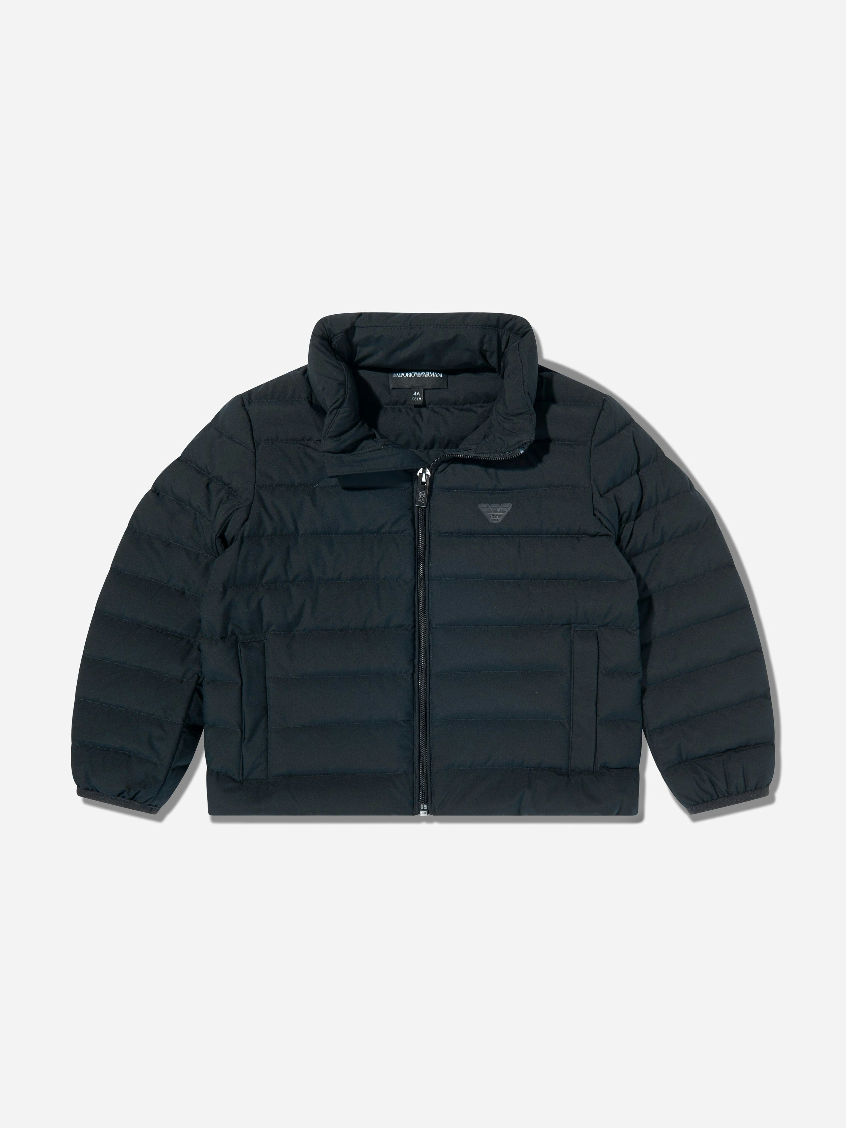 Emporio Armani Boys Blue Down Padded Puffer Jacket In Navy - 5 Yrs