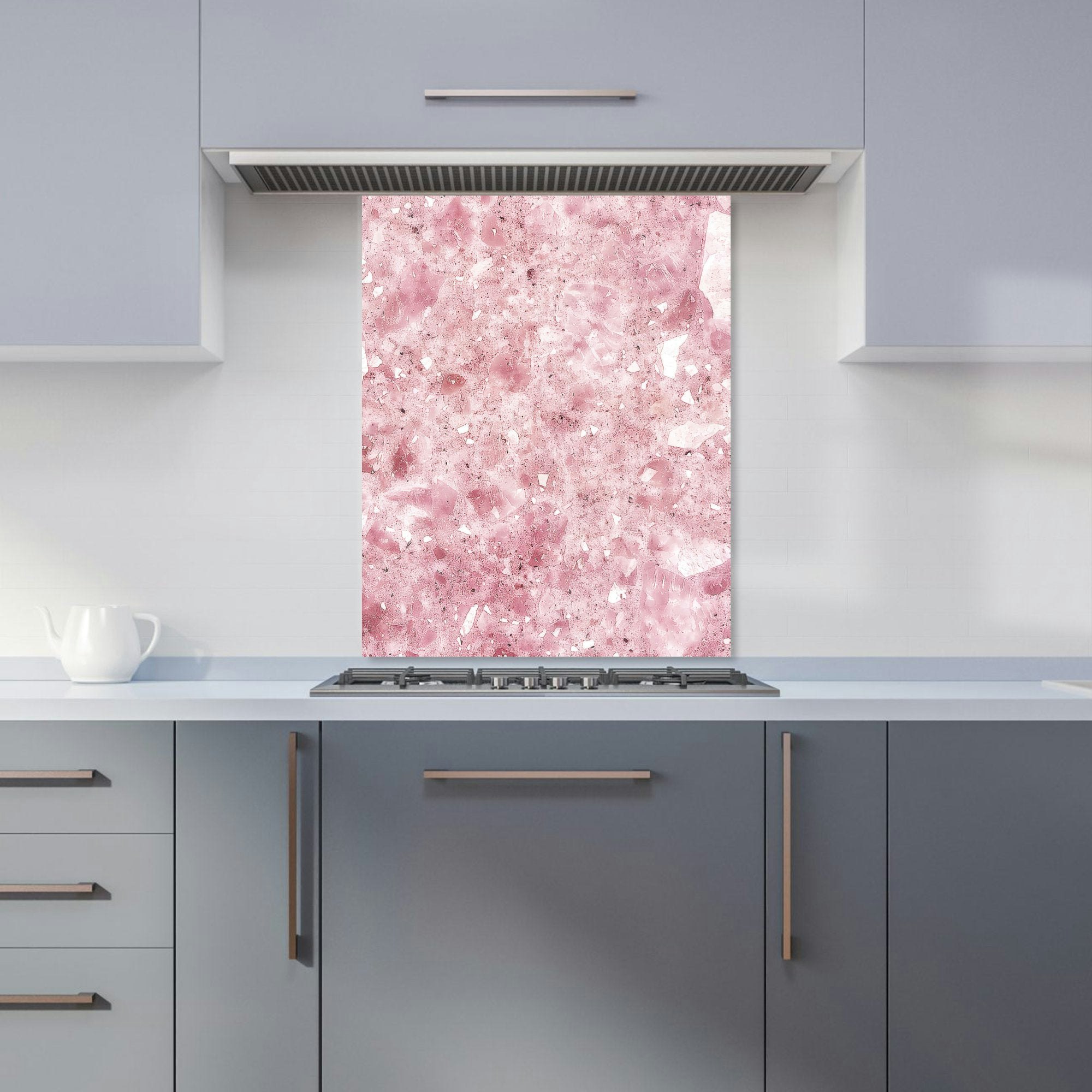 Rackhams Pink - Designer Quartz Effect Kitchen Splashback - W600mm X H750mm