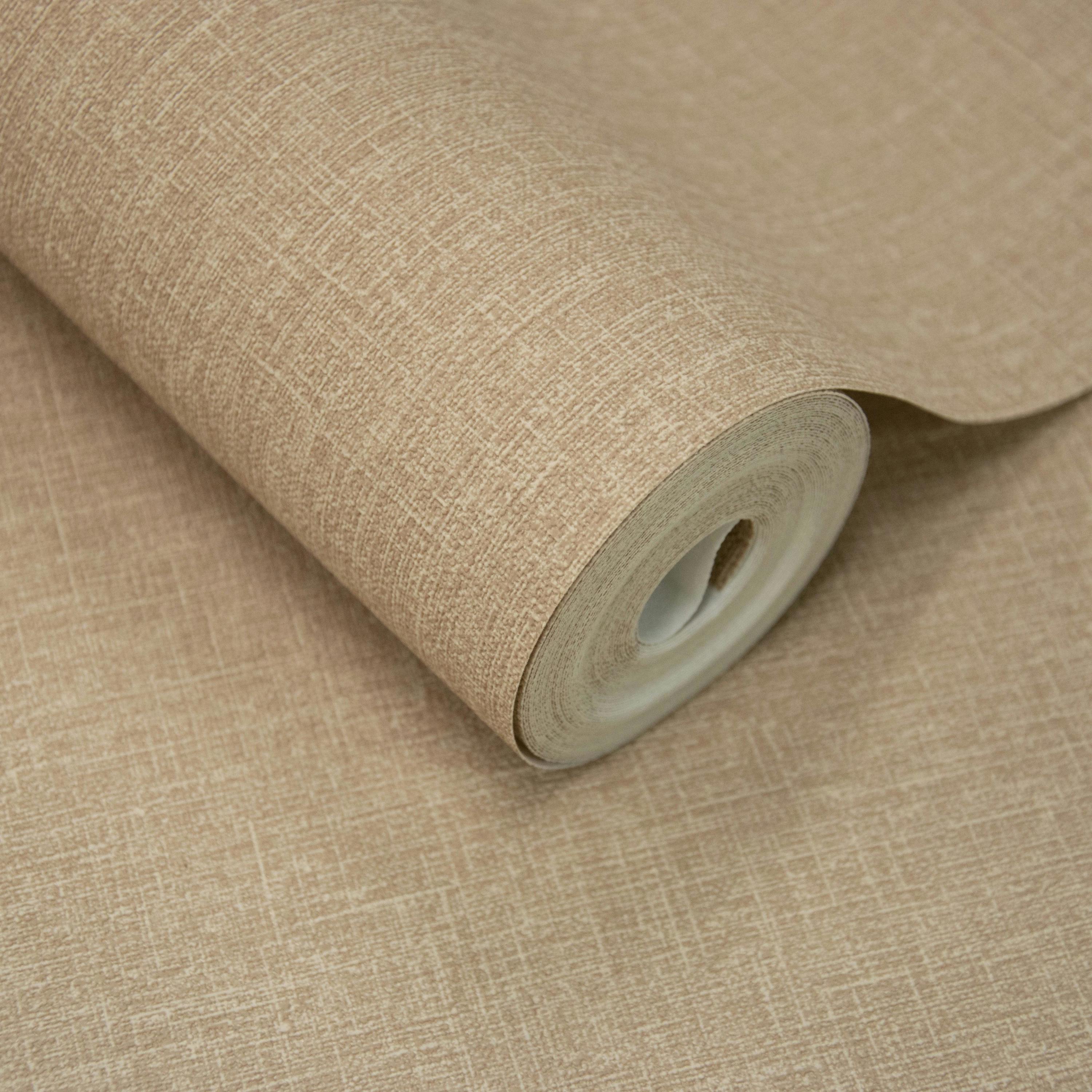 Grandeco Brown Boutique Nursery Pure & Protect Cirrus Woven Linen Textured Antibacterial Wallpaper,