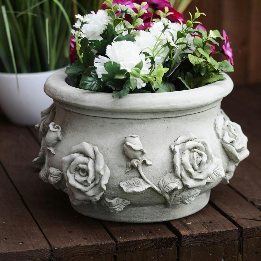 Rackhams Rose Pot' Stone Cast Garden Plant Pot