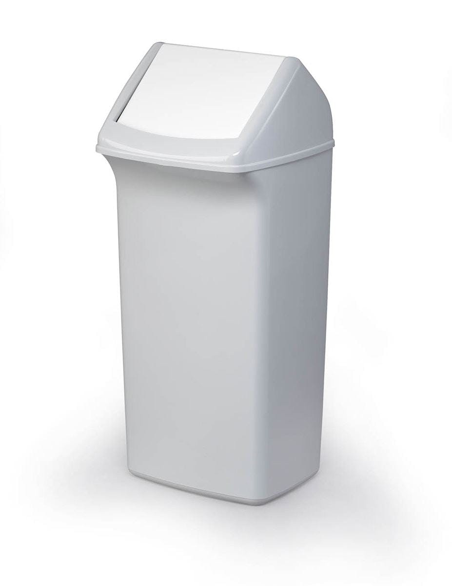 Rackhams Grey Durabin Contemporary Square Recycling Bin + Swing Lid 40L | 2 Pack
