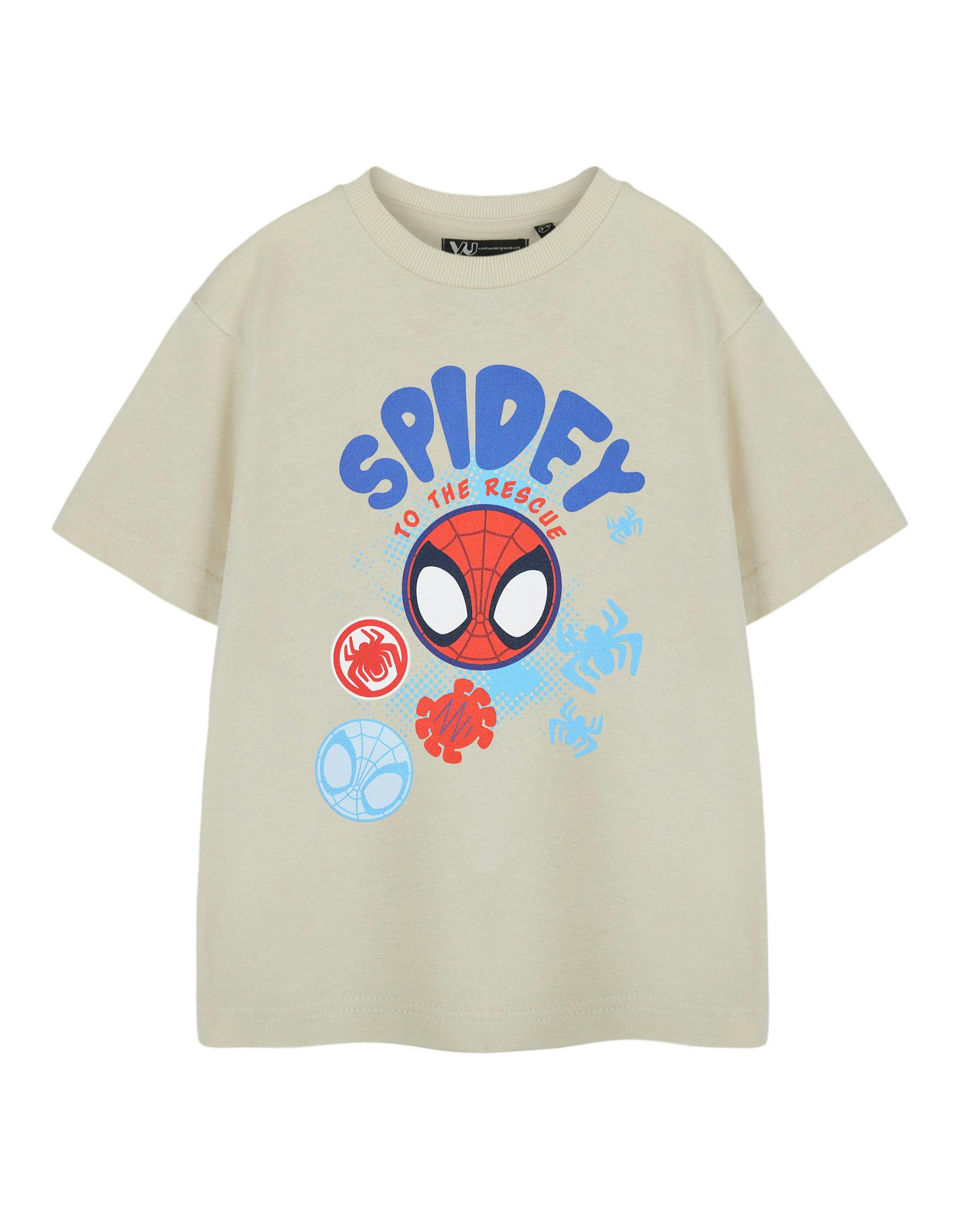 Vanilla Underground Boys Beige Spiderman Spidey And His Amazing Friends To The Rescue Short Sleeved T-Shirt - 2-3 Years