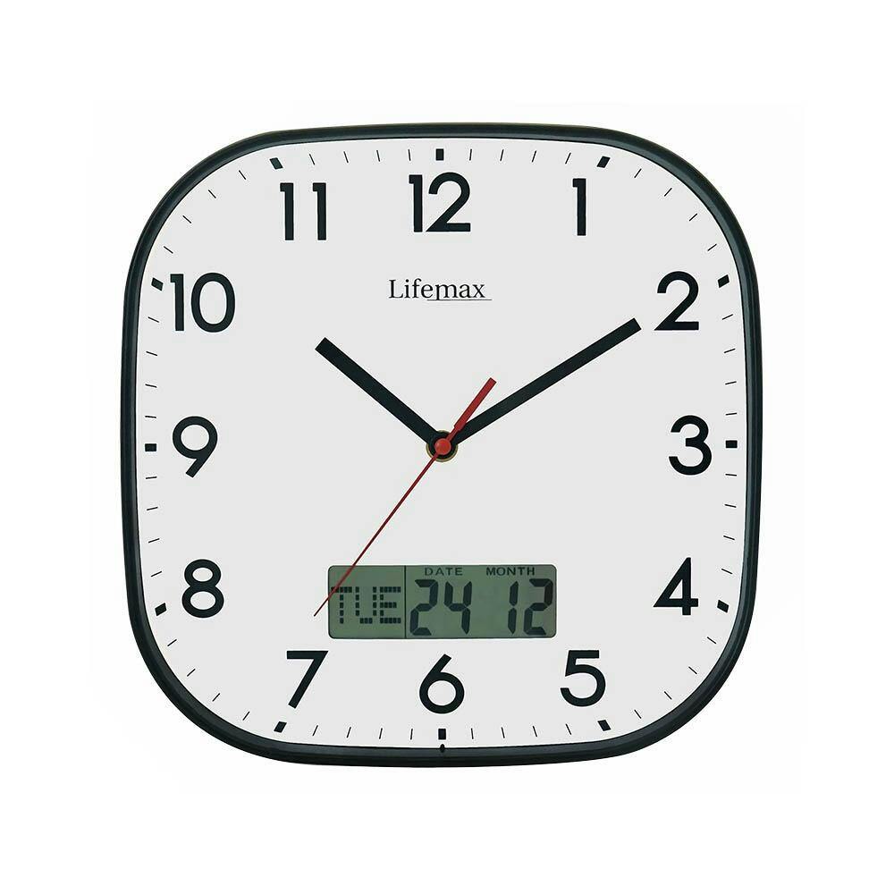 Rackhams White Day Date Wall Clock (White)