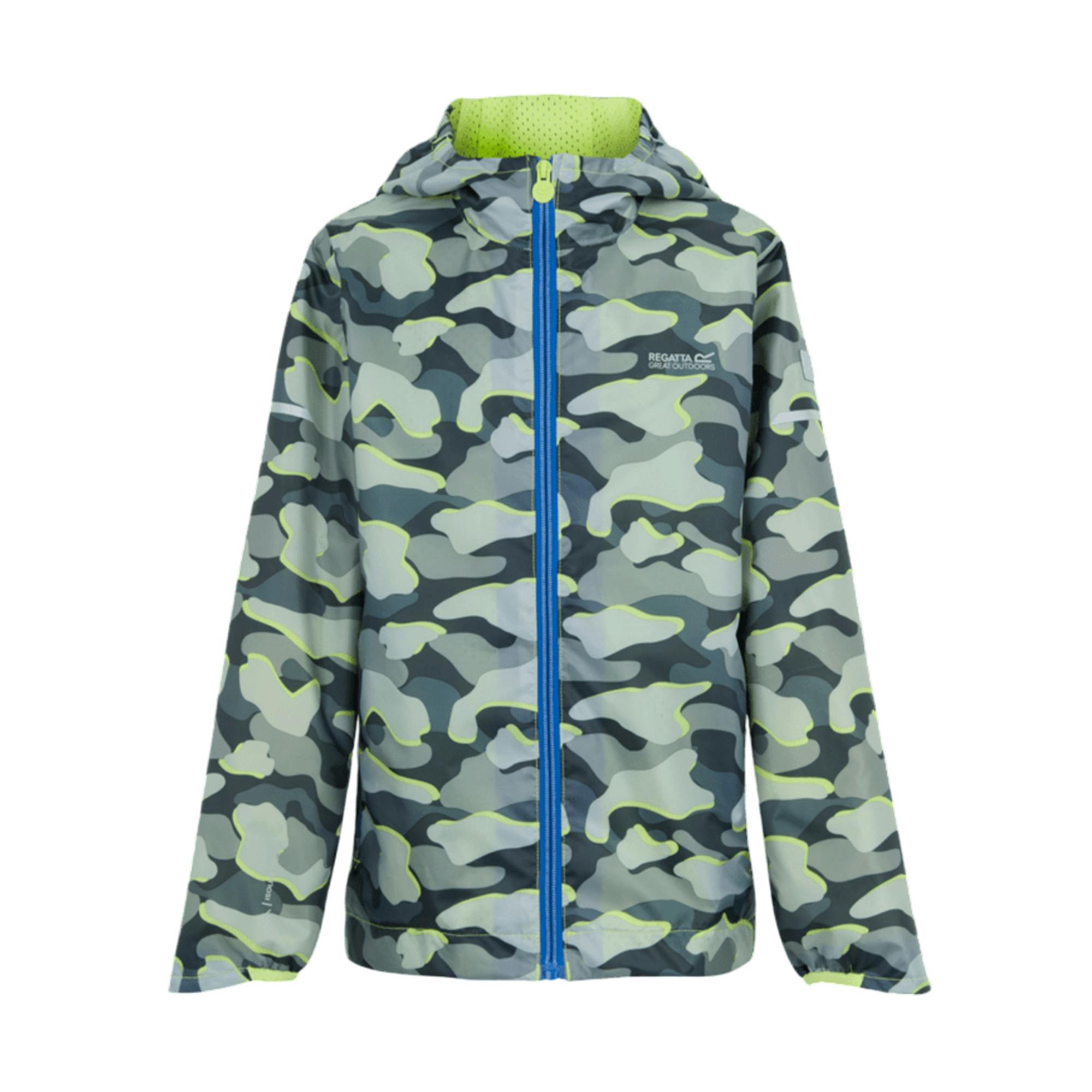 Regatta Dark Kids Lever Ii Camo Waterproof Jacket - Storm - 9-10 Years - Storm - 100% Polyester