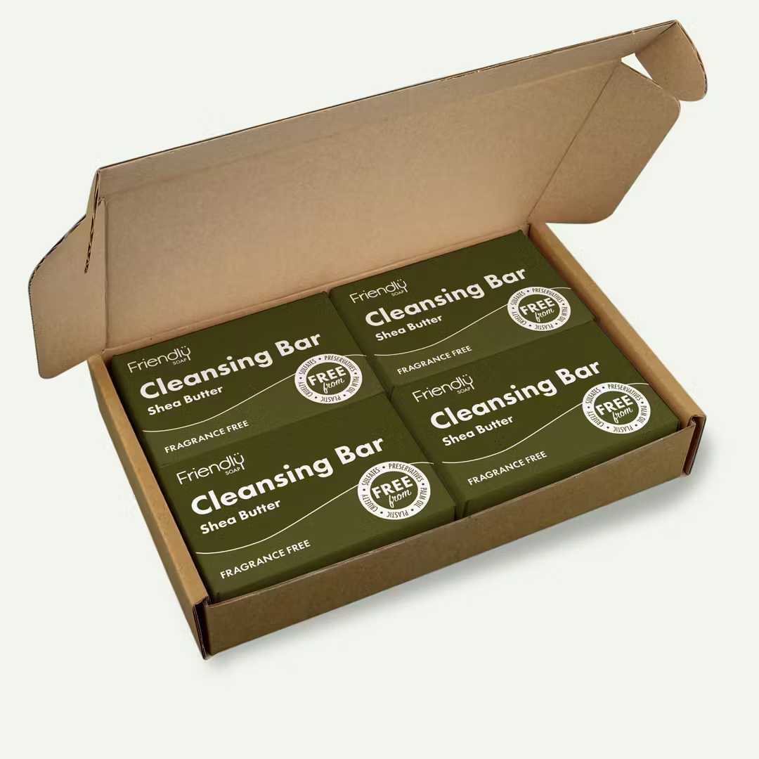 Friendly Soap - Cleansing Bar - Shea Butter - Fragrance-Free - 4 X 95G - 95G - Natural Handmade Soap - 4