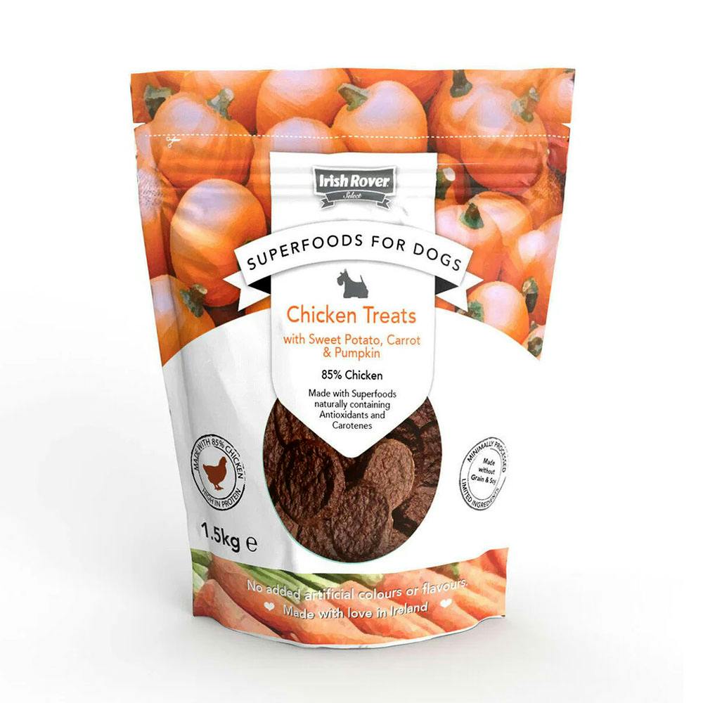 Irish Rover Grain Superfoods Dog Treats Chicken With Sweet Potato, Carrot & Pumpkin 1.5Kg - 1.5Kg