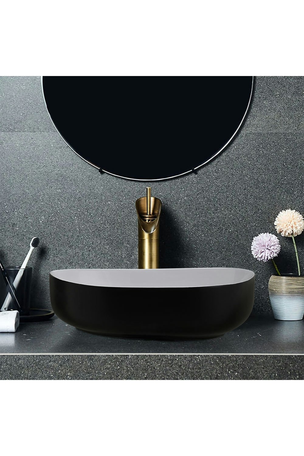 Living And Home White Irregular Ceramic Countertop Basin