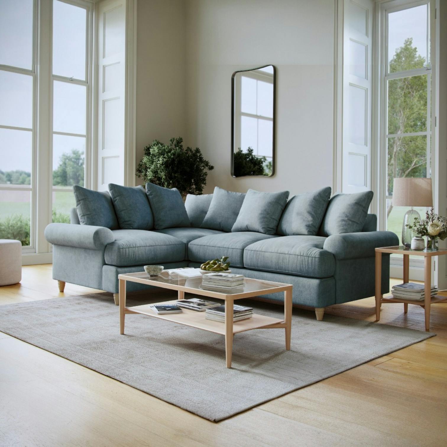 The Great Sofa Company Brentwood Left Hand Corner Sofa - Denim
