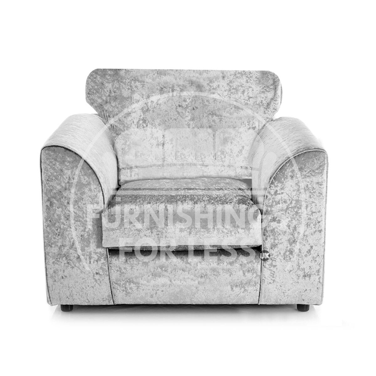 Rackhams Silver Crystal Crushed Velvet Armchair