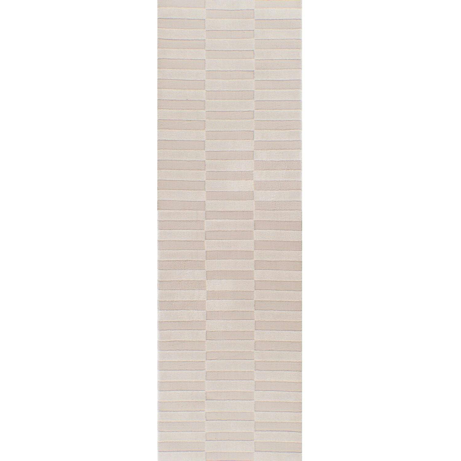 Rackhams Cream Loft Striped Rug - 80X300 Cm