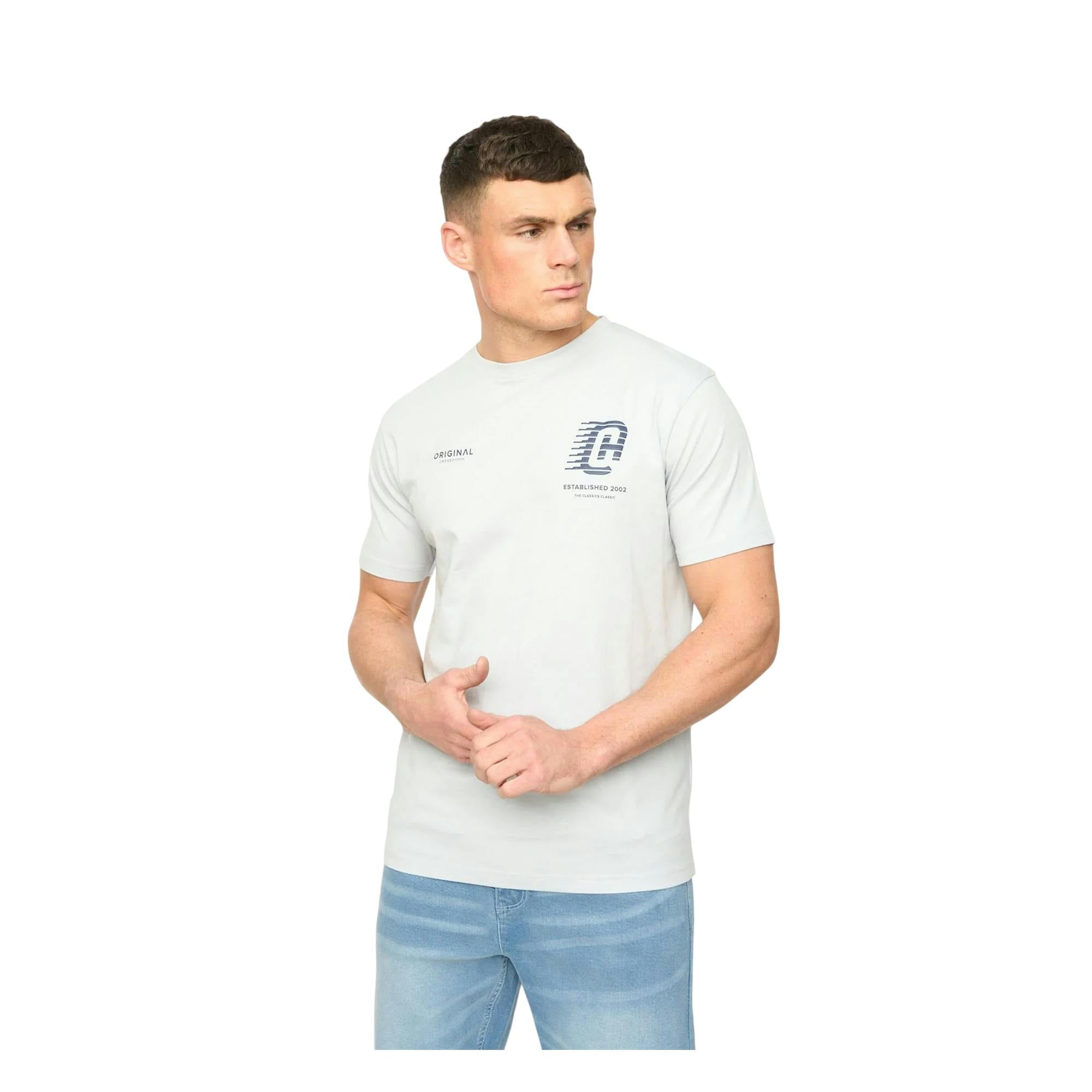 Crosshatch Men's Light/Blue Morville Cotton T-Shirt - Xxl - 100% Cotton