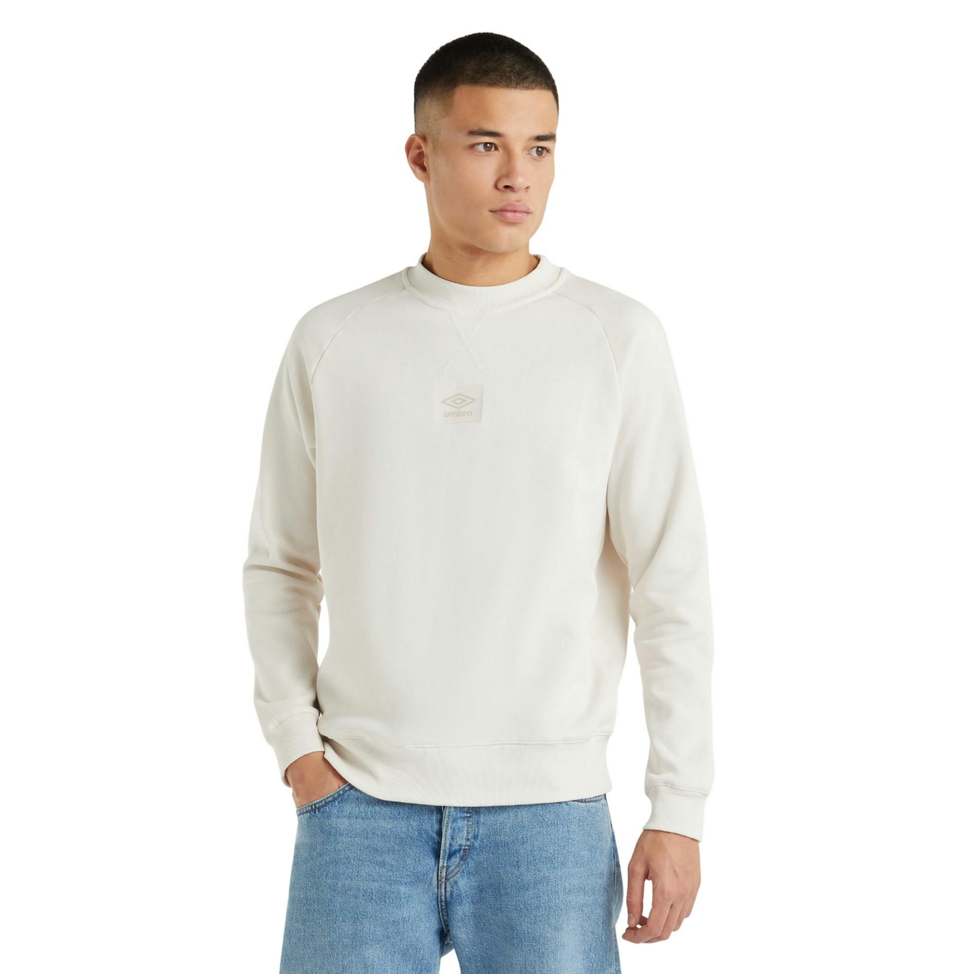 Umbro Men's White Logo Sweatshirt - Sand - Xl - Sand - 70% Cotton/30% Polyester