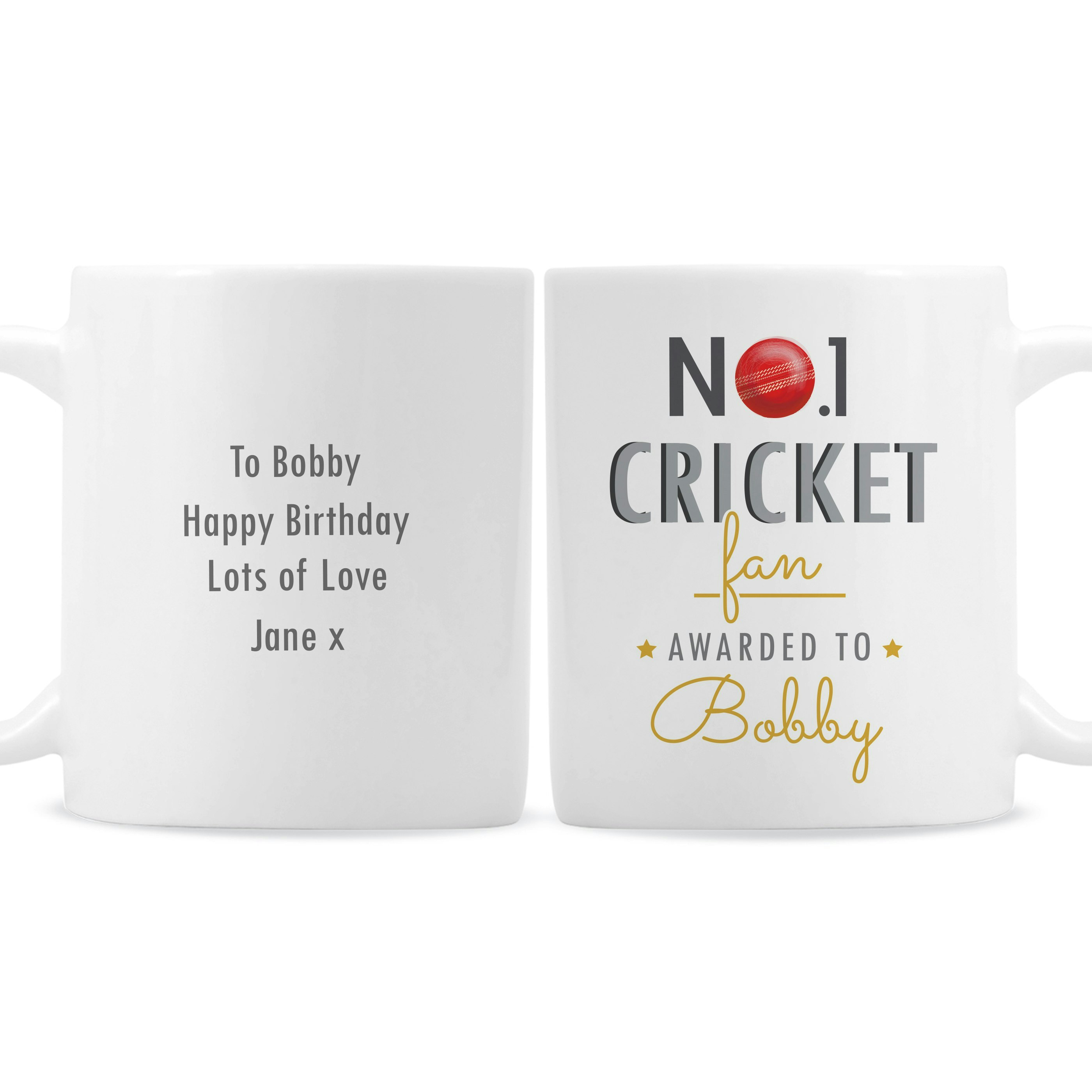 Rackhams Personalised No.1 Cricket Fan Mug