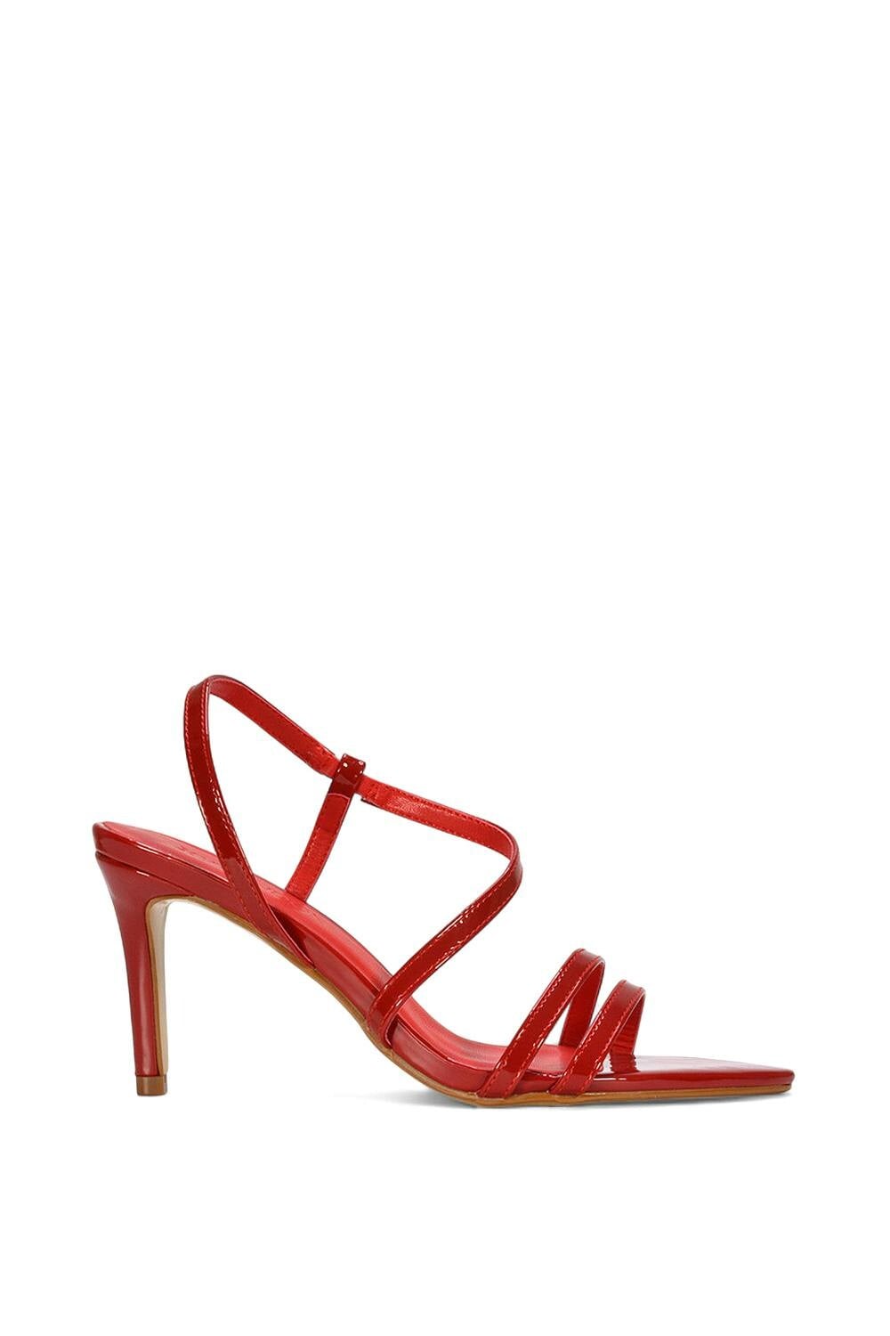 Xy London Women's Red Strappy Pointed Toe Stiletto Heel Sandal Shoes - 7