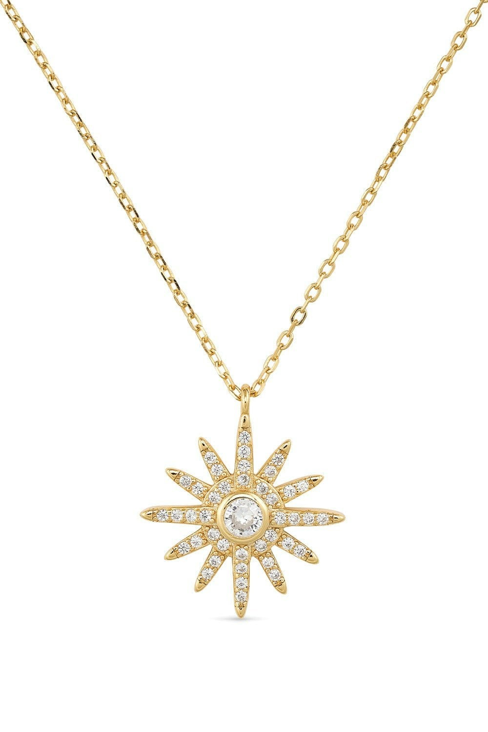 Elk & Bloom Gold Dainty 14K Star Sun Necklace - Pendant Only - No Thank You