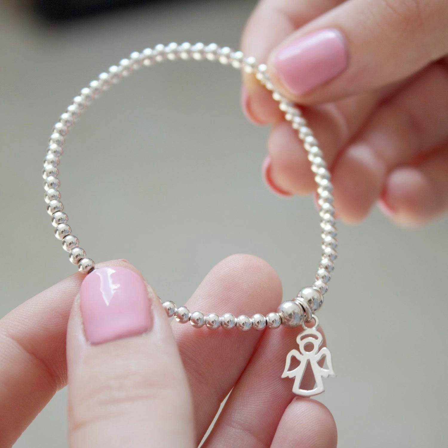 Mylee London Silver Angel On Ball Bead Bracelet - No - Child