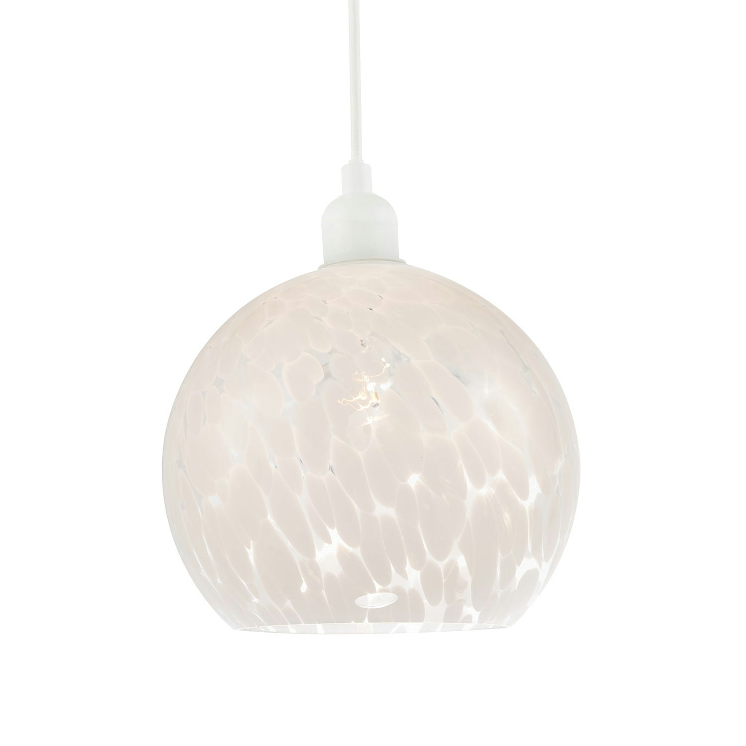 Rackhams White Modern Opal Snowflake 20Cm Glass Pendant Ceiling Lamp Shade