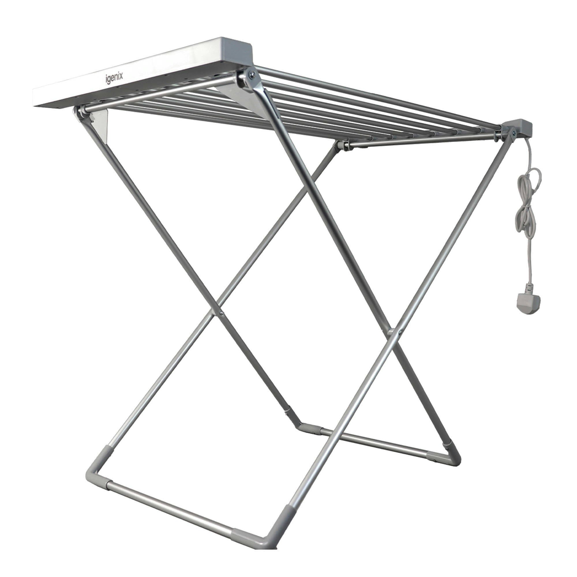 Igenix Light/Silver Foldable Electric Heated Clothes Airer