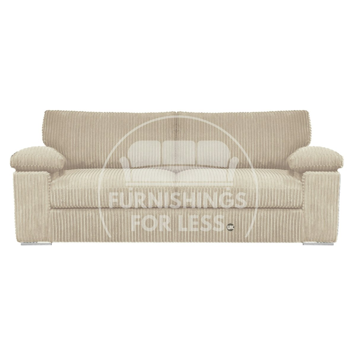 Rackhams Cream Delta Full Jumbo Cord 3 Seater Sofa