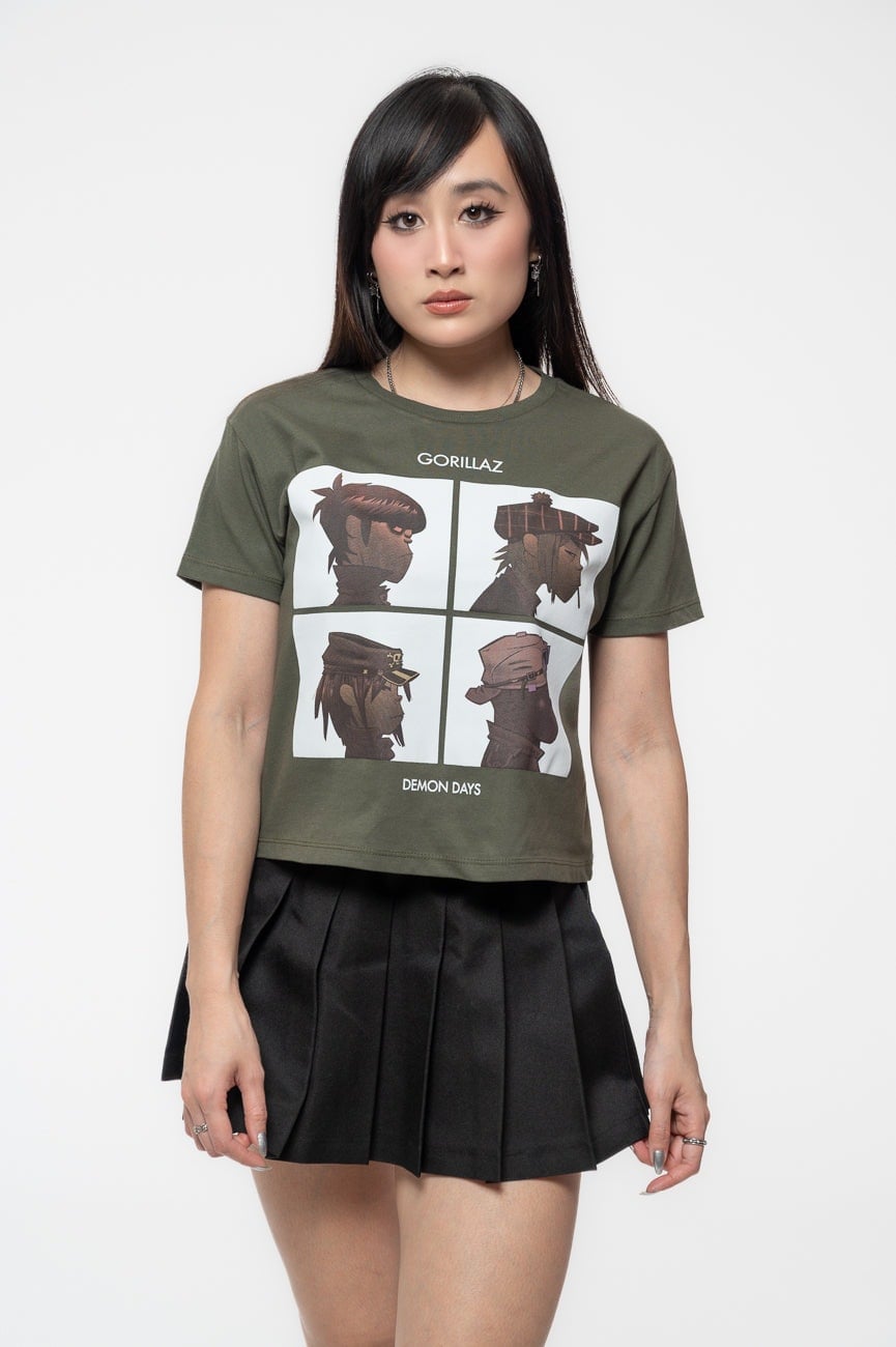 Paradiso Clothing Women's Green Paradiso Gorillaz Demon Days Crop Top - Xxl