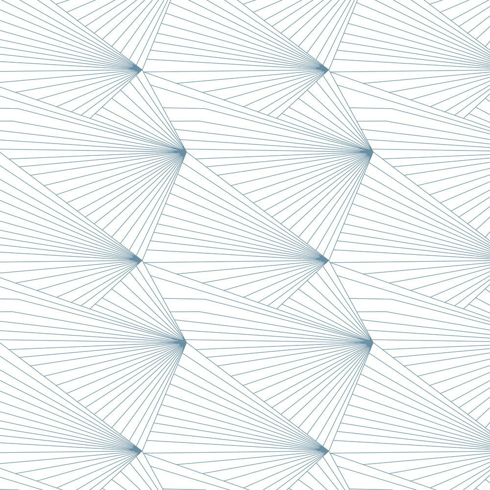 Rackhams Blue/White Fan French And Wallpaper - 10M Roll